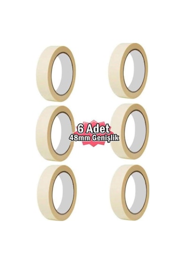 Bant Maskeleme Bandı 6 Adet 48Mm Kağıt