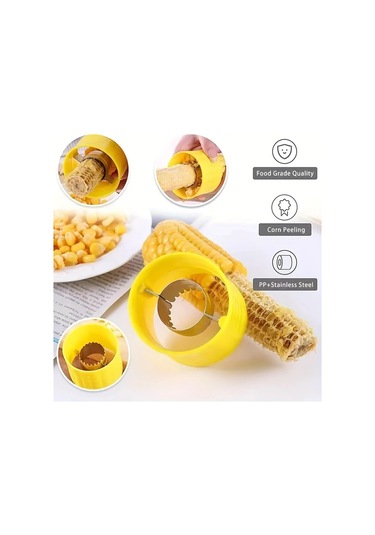 Gateesat Sarı Paslanmaz Çelik Mısır Ayıklayıcı - Ergonomik Mutfak Aleti, Pratik Mısır Temizleyici Sarı