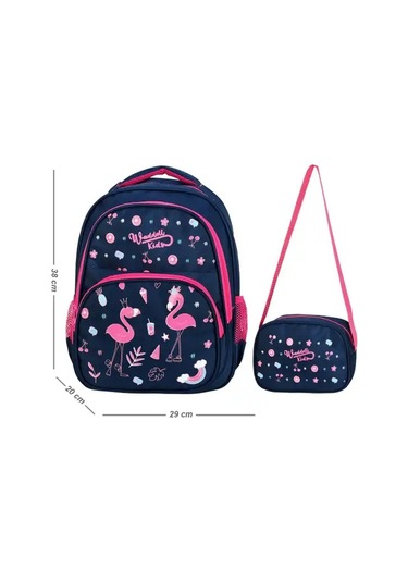 Waddell Flamingo Desenli Beslenmeli İlkokul Sırt Çantası 5032