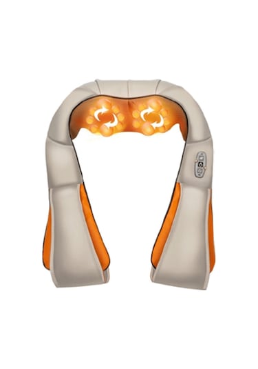 Max Life Ovmalı Isıtmalı Masaj Aleti Boyun Bel Omuz Sırt Masaj Yastığı Krem