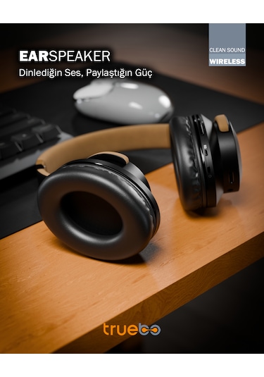 Truebo EarSpeaker Hoparlöre Dönüşebilen Kulak Üstü Bluetooth Kulaklık