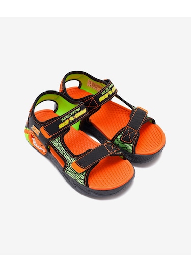 Skechers S-lights: Creature-splash Büyük Erkek Çocuk Siyah Işıklı Sandalet 400614l Bkor Siyah