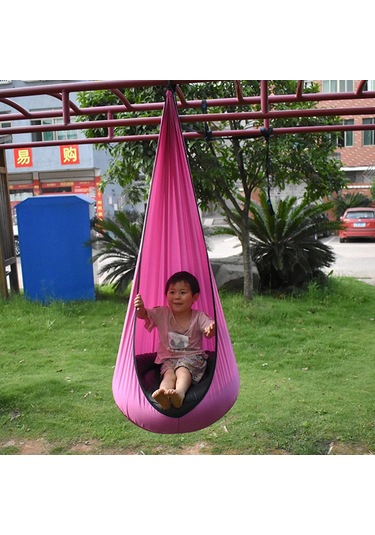 Yelangezu 140x70cm Hamak Sandalye Bahçe Arka Bahçe Çocuk Şişme Yastık İle Asılı Salıncak Sandalye - Pembe Diğer