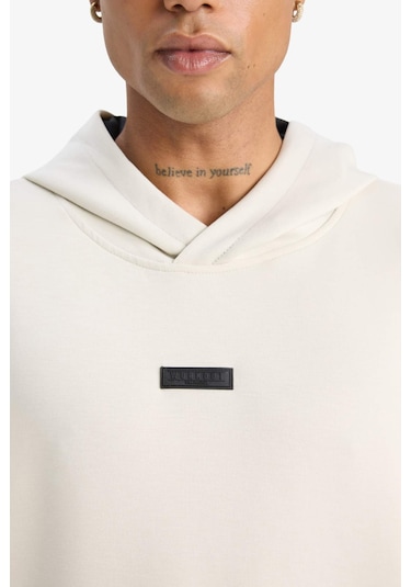 DeFactoFit Standart Fit Kapüşonlu Skuba Dalgıç Kumaş Sporcu Sweatshirt D7364AX25SPBG721