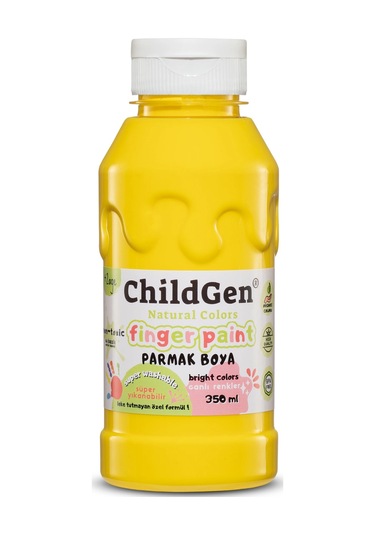 Childgen Süper Yıkanabilir Parmak Boya 350ml - Sarı Mavi