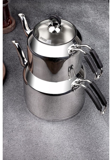 Weyne Mango Kitchen - Maxi Büyük Boy 18/10 Paslanmaz Çelik 1.6-2.5 Lt. Çaydanlık Takımı Inox