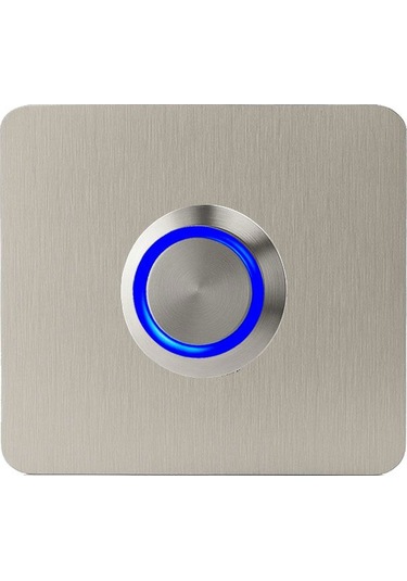 Lockway Z-401m Paslanmaz 304 Kare Zil Butonu 52x52mm Mavi Led