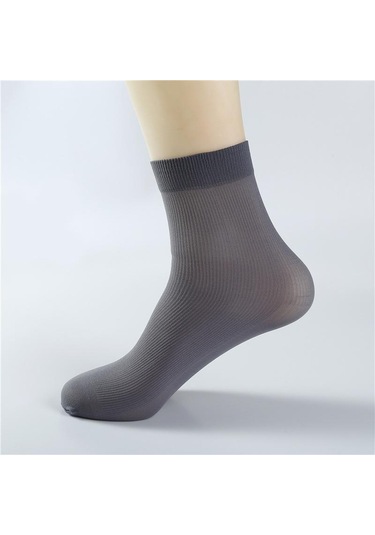 Gri 10/20 Çift Erkek Yaz Ultra İnce Şerit İpek Serin Antibakteriyel Bambu Elyaf Çorap 20pairs Gri