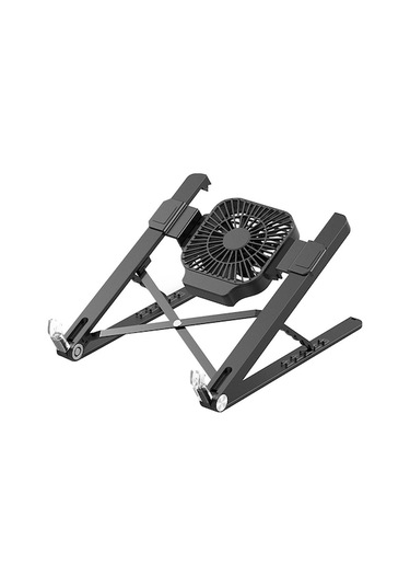 Taşınabilir 5 Kademeli Yükseklik Ayarlı Laptop Soğutucu Standı - Siyah