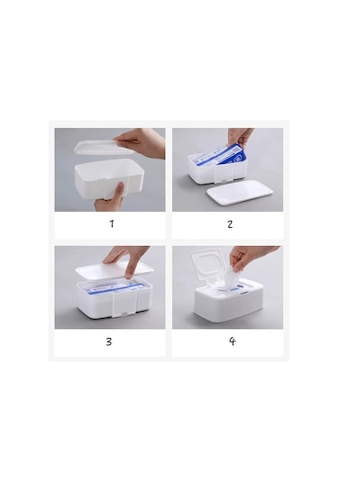 Islak Mendil Çantası 1 Adet-ıslak Mendil Islak Mendil Dağıtıcı Taşınabilir Doku Kutusu Pamuklu Çubuk Saklama Kutusu Araba Ev Ofis Masaüstü Organizatör