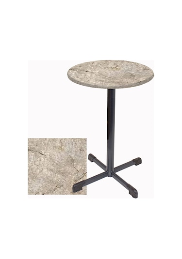 Bistro Masa Halley - Werzalit, Wermodin Ve Allzalit Tabla 70 Cm Çap - Scala Marble Çok Renkli