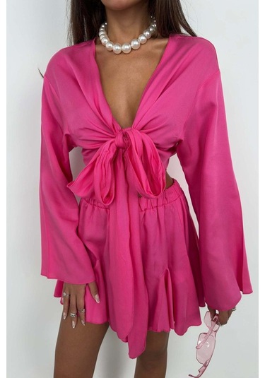 The İstanbul Bel Lastikli Kiloş Etek FUŞYA