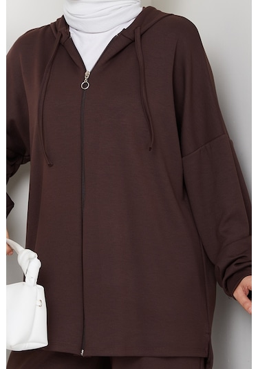 Kapüşonlu Oysho İkili Takım 1609 - Kahve Kahverengi