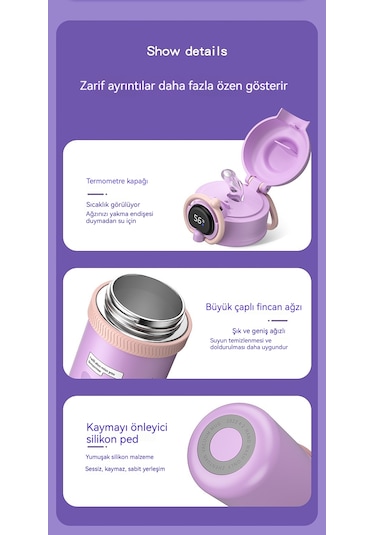 Çocuk Taşınabilir Sıcaklık Göstergeli Su Bardağı-yeşil