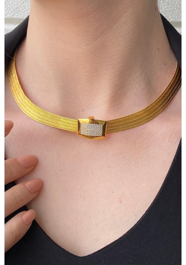 Zümrüt Sarraf 14 Ayar Altın Kadın Trabzon Hasır Kolye