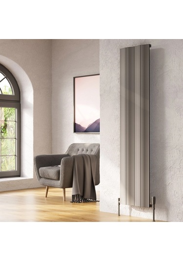 Lojimax Alüminyum Dekoratif Radyatör Amazonite 1800x204mm 2 Dilim Dokulu Antrasit Gri 622 W Yüksek Isıl Güç