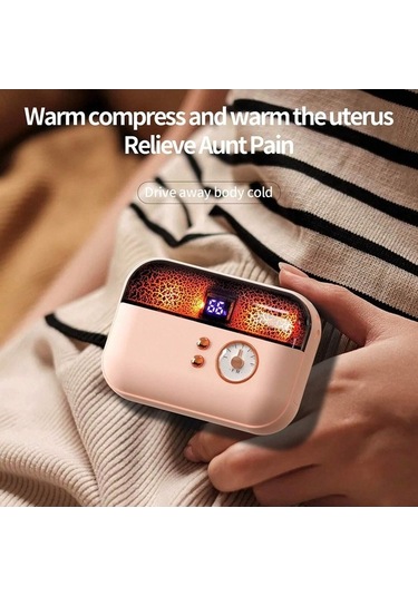 Dm Hx-869 4000mah Kışlık Elektrikli El Isıtıcı Dijital Ekranlı Power Bank Pembe