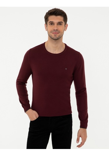 Pierre Cardin Erkek Bordo Triko Kazak 50248582-vr014 Bordo
