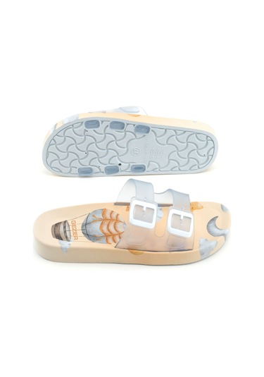 Gezer Yazlık Airblow Islak Zemine Uygun Rahat Taban Ev Banyo Havuz Plaj Günlük Kadın Terlik - Beyaz