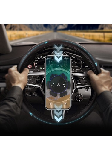 Soulader Araç İçin Vantuzlu Çok Amaçlı Telefon Tutucu, Direksiyon Kenarına Monte Edilebilir Navigasyon Ve Gps Desteği İle Kullanışlı Aksesuar Siyah