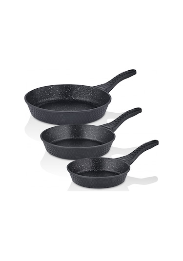 Taç Triton 3 Lü Tava Seti Gri