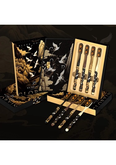 Yuqing 4 Parçalı Hediye Kutusu Siyah Altın Serisi Çin Tarzı,