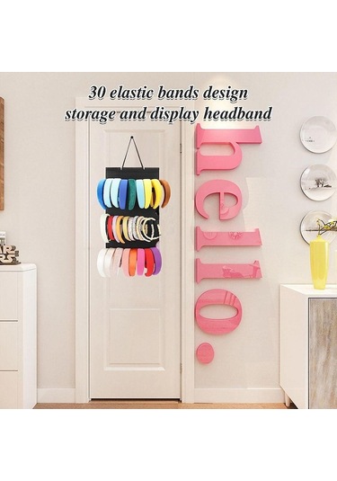 Büyük Kapasiteli Kafa Bandı Tutucu Asılı Duvar Saç Aksesuarları Kadın Kızlar Için Standı Beyaz