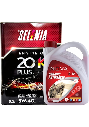 Petronas Selenia Wr 5W-40 Sentetik Motor Yağı 3.2 L + Kırmızı Antifriz 3 L