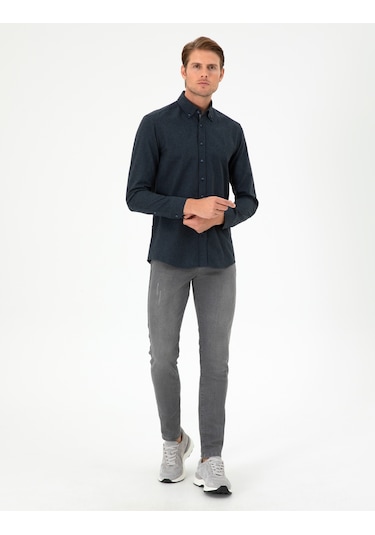 Pierre Cardin Erkek Lacivert Gömlek Desenli 50293756-vr033 Lacivert