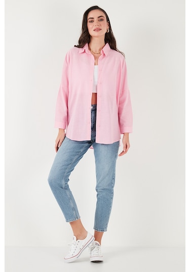 Sd Luxury Bayan Gömlek 6781001s2 Pembe - Yeşil