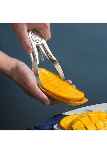 Dancemonkey Cbtx Mango Dilimleyici Oyma Ve Soyma Makinesi, Mango Afiyetle Kullan Gri