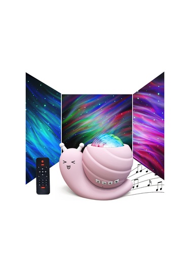 Hangfox Pembe Bluetoothlu Salyangoz Gökyüzü Projeksiyon Lambası - Odalar İçin Stüdyo Işığı Ve Müzik Hoparlörü