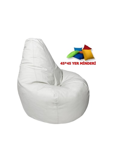 Armutland Kampanya ! 45*45 Yer Minderi Hediyeli Deri Armut Koltuk