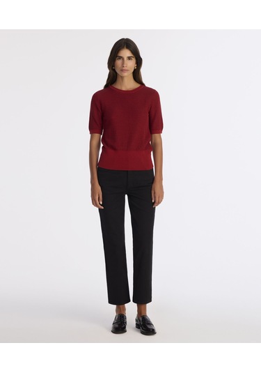 Yargıcı Regular Bisiklet Yaka Kısa Kol Kazak 25kktr2020x 043 Kırmızı