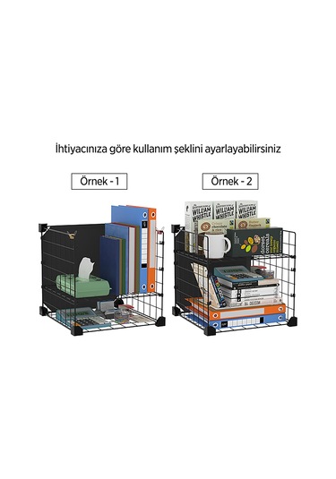 Aparatlı 3 Katlı Çelik Duvar Rafı - Dayanıklı Ve Ayarlanabilir Tel Tasarım Siyah