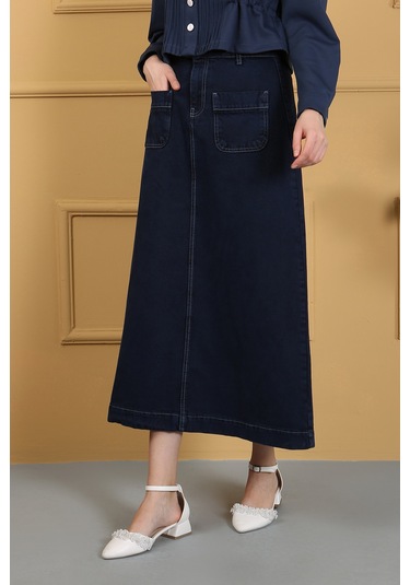 Vellıchor Tesettür Etek Lacivert