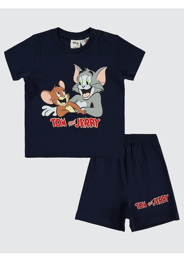 Tom And Jerry Erkek Bebek Takım 6-18 Ay Lacivert