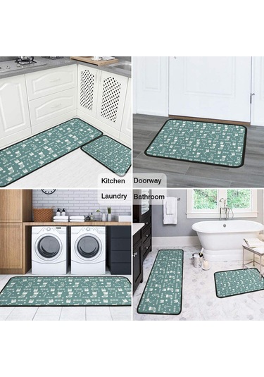 Noel Desenli 2'li Mutfak Matı, Anti-yorgunluk, Yastıklı Ve Kaymaz, Mutfak Ve Ofis İçin Noel Çorap Simgesi