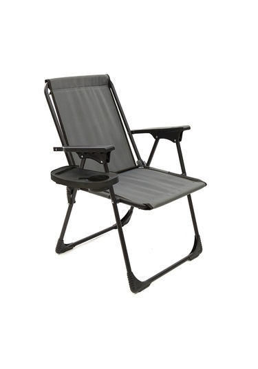 Natura Kamp Sandalyesi Oval Bardaklıklı - Gri