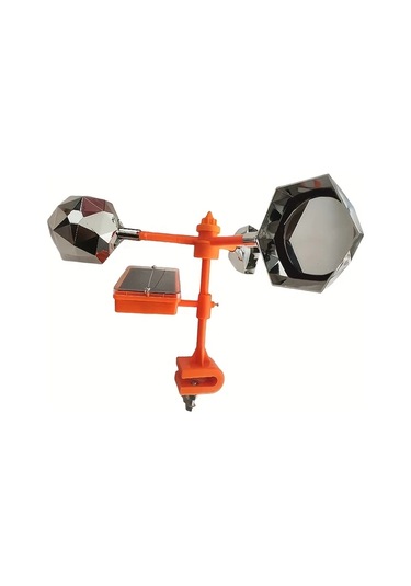 Motion003 Güneş Enerjili Yansıtıcı Rüzgar Değirmeni Kuş Kovucu Cihazı Ses Kutusu Turuncu Bahçe Çiftlik Kuş Kovar Dayanıklı Plastik