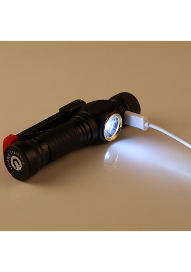 Sones W550 10w 800lm Usb Şarj T6 + Cob Ipx6 Su Geçirmez Güçlü Led El Feneri 5 Modlu Çalışma Lambası Siyah