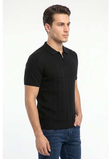 Baglan Erkek Spor Polo Yaka Triko Tişört Bgl-st05373 Siyah
