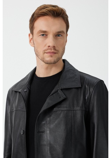 Advent Siyah Erkek Deri Mont 001