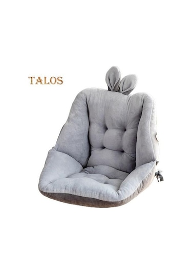 Gri Karikatür Kısa Peluş Koltuk Minderi Aşınmaya Dayanıklı Ultra Kalın Süper Yumuşak Doldurulmuş Oturma Minderi Sandalye Yastık Dekor