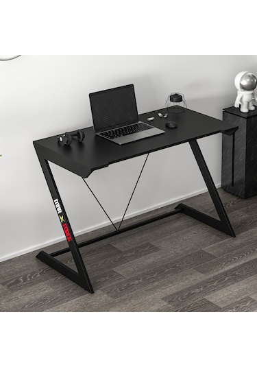Zoned Metal Ayaklı Gaming Oyuncu Masası - Siyah