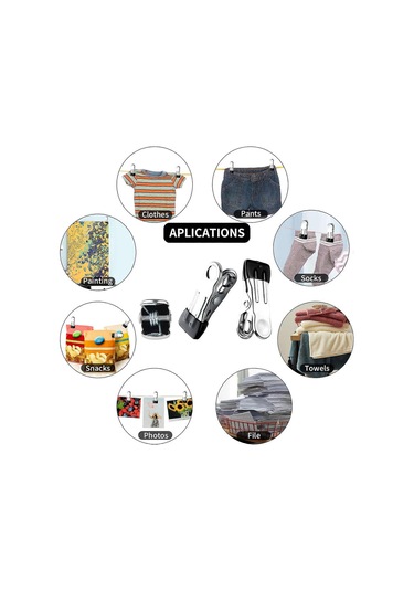 Ganzhoushop 10/20 Adet Çamaşır Mandalı Çamaşır İpi Mandalları Paslanmaz Çelik Çamaşır Mandalları Çamaşır Mandalları Klipsleri Güçlü Metal Çamaşır Mandalları Siyah Çok Renkli