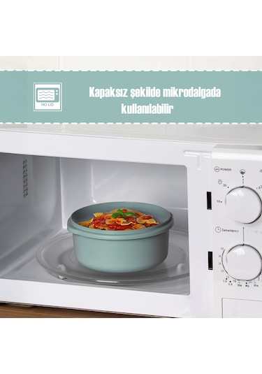 Porsima 5319 Kilitli Sızdırmaz Kapaklı Hava Tahliye Contalı Çok Amaçlı 3lü Yuvarlak Erzak Yiyecek Saklama Kabı Seti Mavi - 800-1300-2000ml Mavi