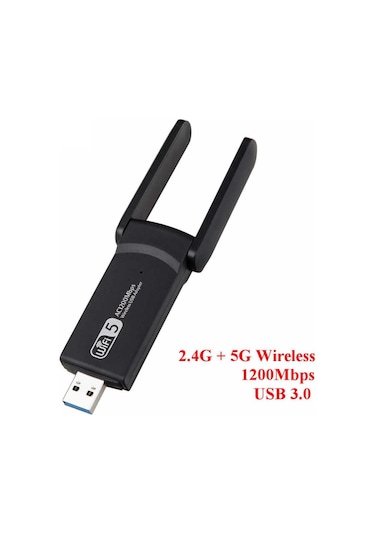 Vothoon Dual Band USB 3.0 Adaptör Kablosuz Wi-Fi Alıcı Ac1200 Mbp