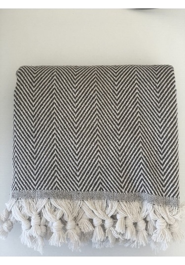 Kahverengi Pamuklu Tekli Koltuk Berjer Örtüsü, Şalı 150x170cm Kahve