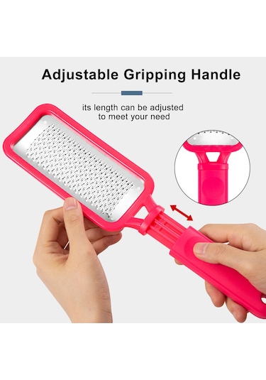 Shineyee Ayarlanabilir Uzunluklu Çelik Yüzeyli Nasır Ve Ölü Deri Giderme Pedikür Aleti